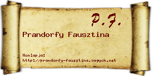 Prandorfy Fausztina névjegykártya
